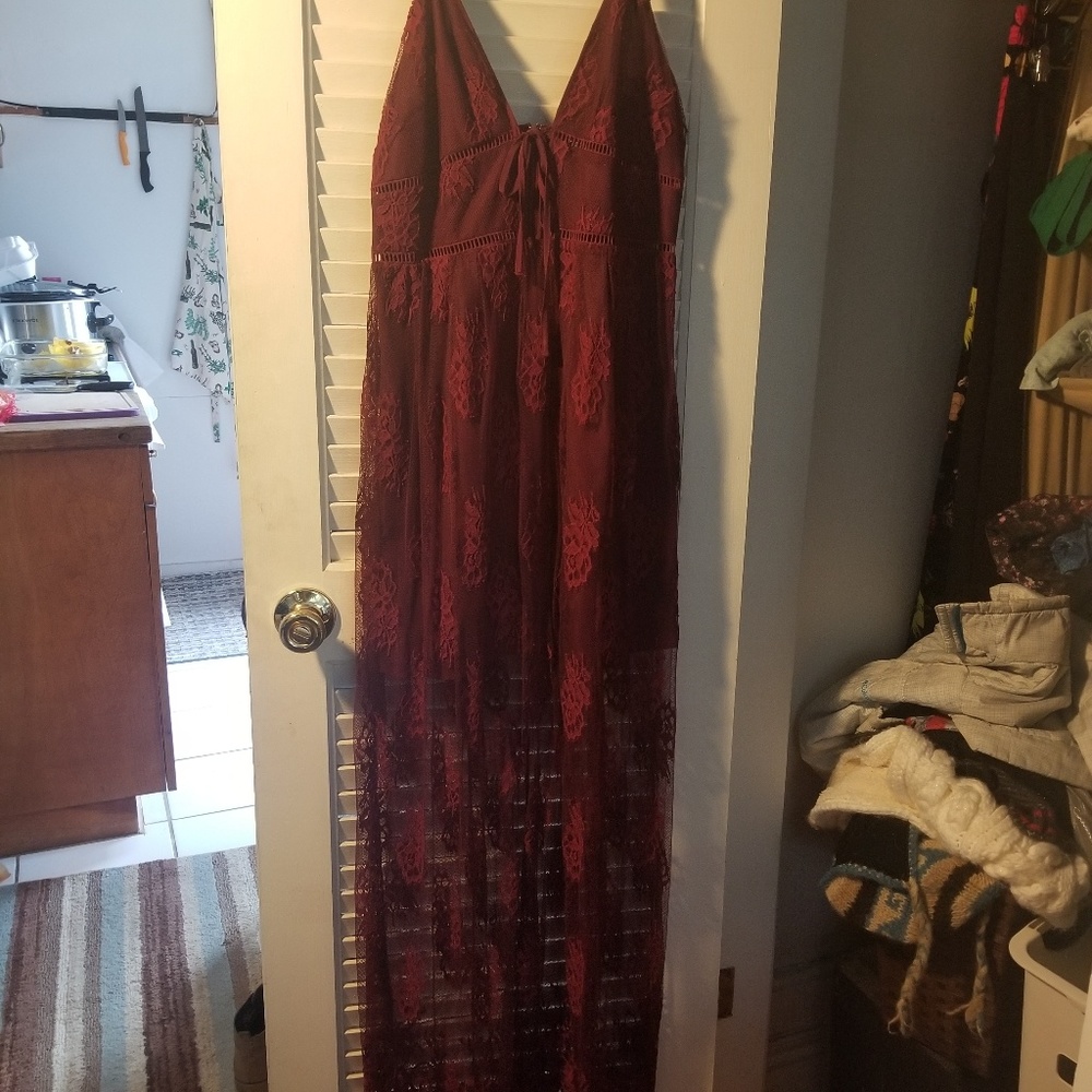 Maxi Red Lace dress